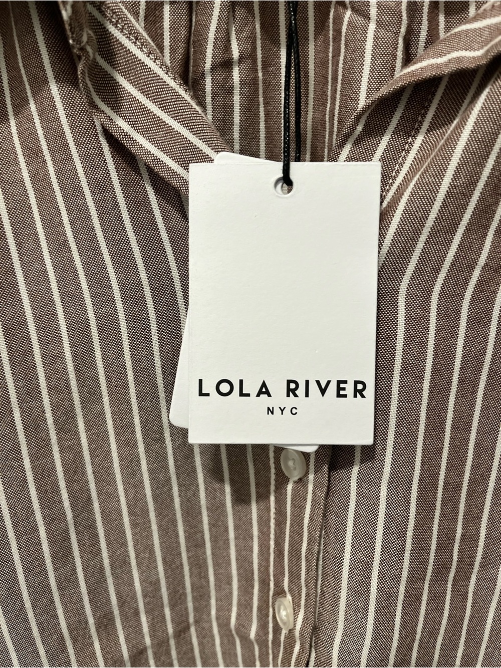 Lola River Striped Top, Large, NWT, Brown Cream - Picture 3 of 7